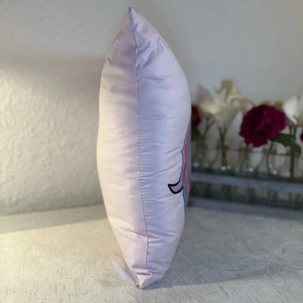 Decorative Unicorn Pink/Purple Pillow‎ Girls Room. 16” x 16” x 6